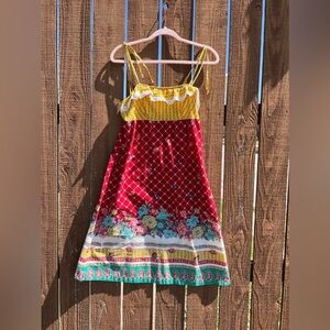 Vintage 70s Floral Cotton Mini Babydoll Sundress, S
